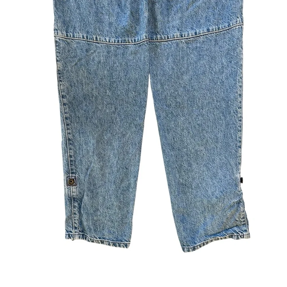 Free People Big Pocket Zipper Fly Rory Relaxed Slim Straight Roll Hem Size 25